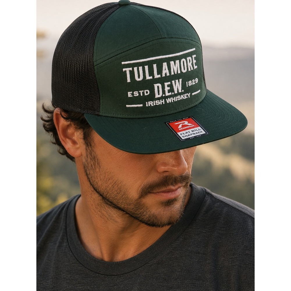 Tullamore D.E.W. Irish Whiskey Hat Richardson Flat Bill Snapback Trucker Cap